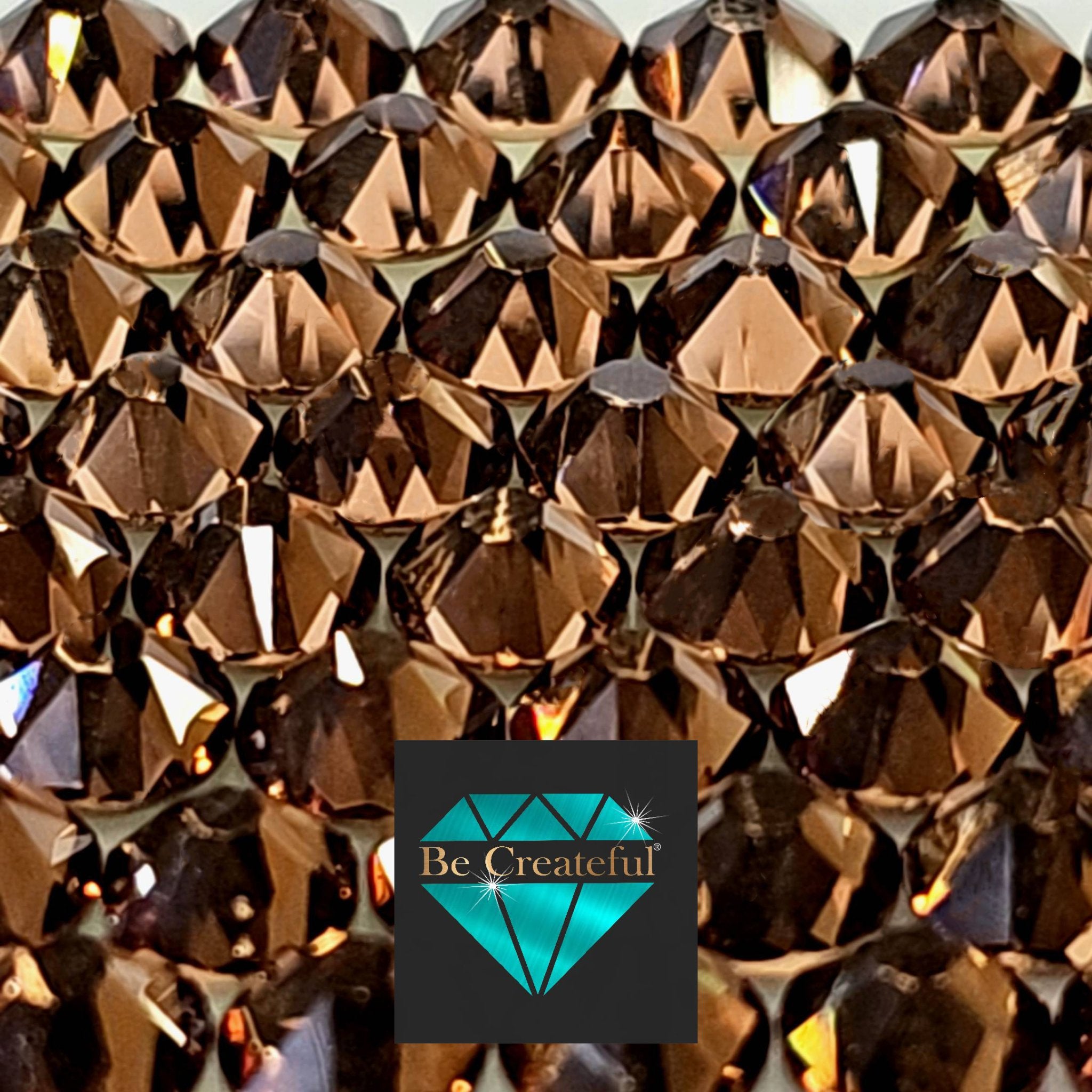 FLATBACK LUXE® Smoked Topaz Foil Glass Rhinestones 16 Facet Rhinestone ...