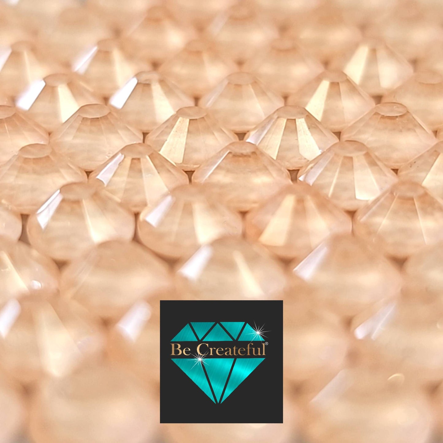 FLATBACK Frosted Light Peach Glass Rhinestones