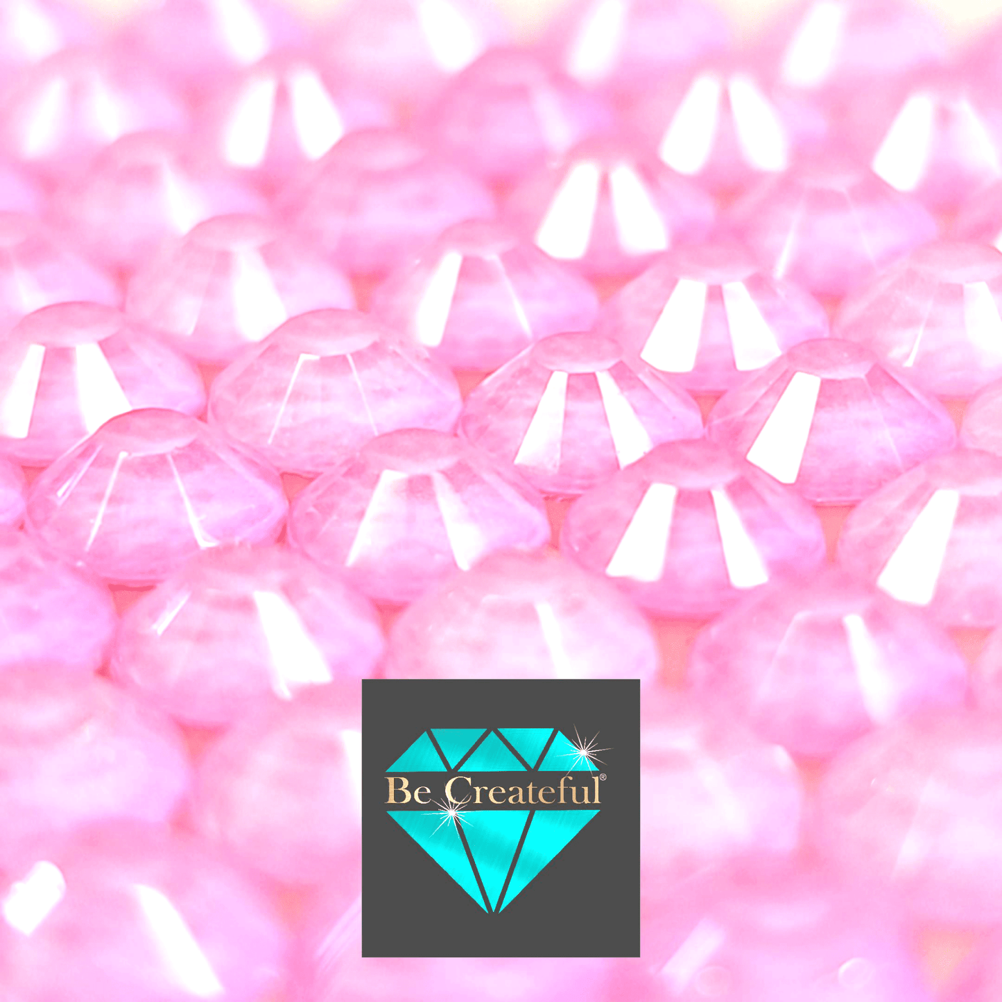 Multi-Size Frosted Light Rose Flatback Rhinestones