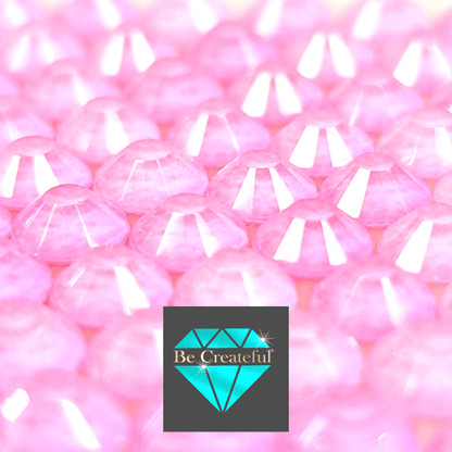 Multi-Size Frosted Light Rose Flatback Rhinestones