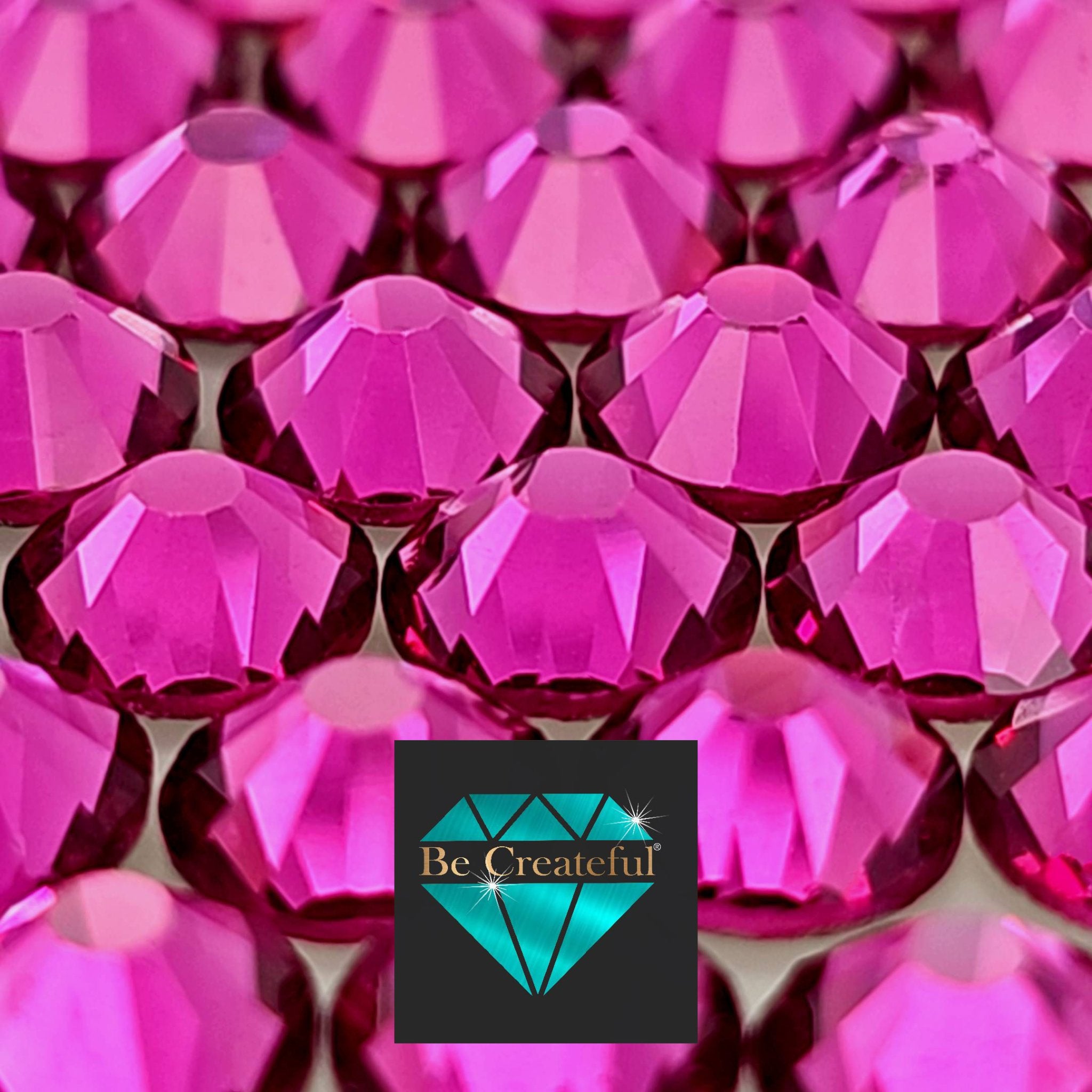 Multi-Size Fuchsia Flatback Glass Rhinestones - 5⭐rated 💎 – Be Createful