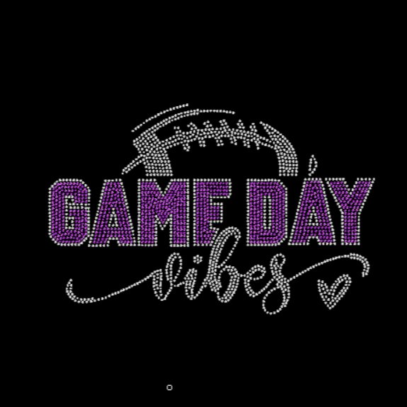 Game Day Football Vibes Crystal and Purple
