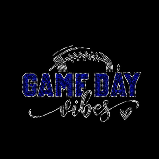 Game Day Football Vibes Crystal and  Blue