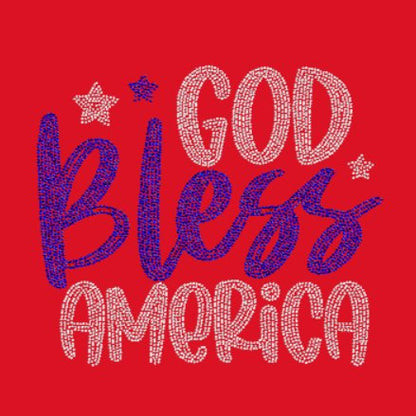 God Bless American Rhinestone Transfer - Perfect for July 4th