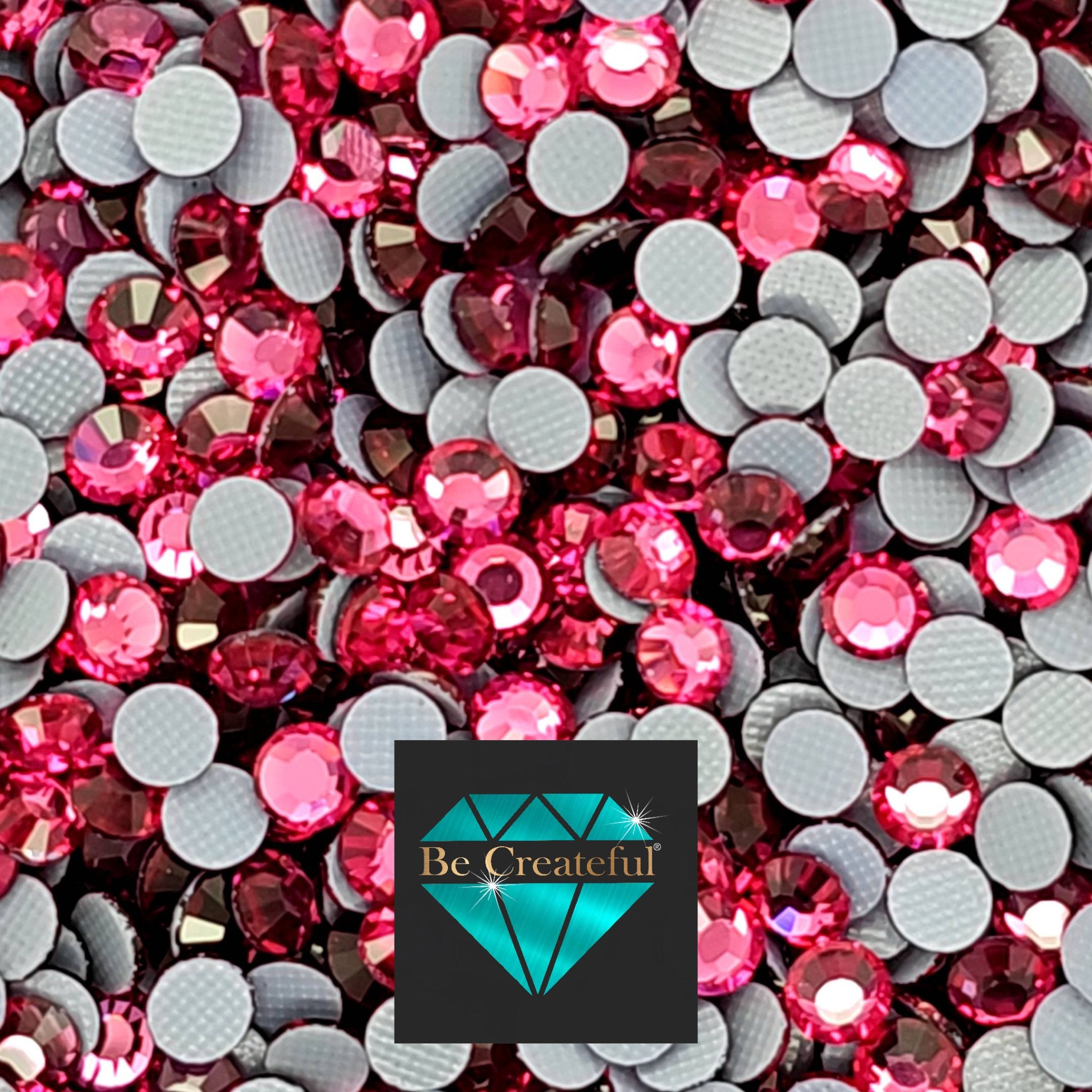 LUXE® Fuchsia Hotfix Glass Rhinestones - 5 ⭐ Rated – Be Createful