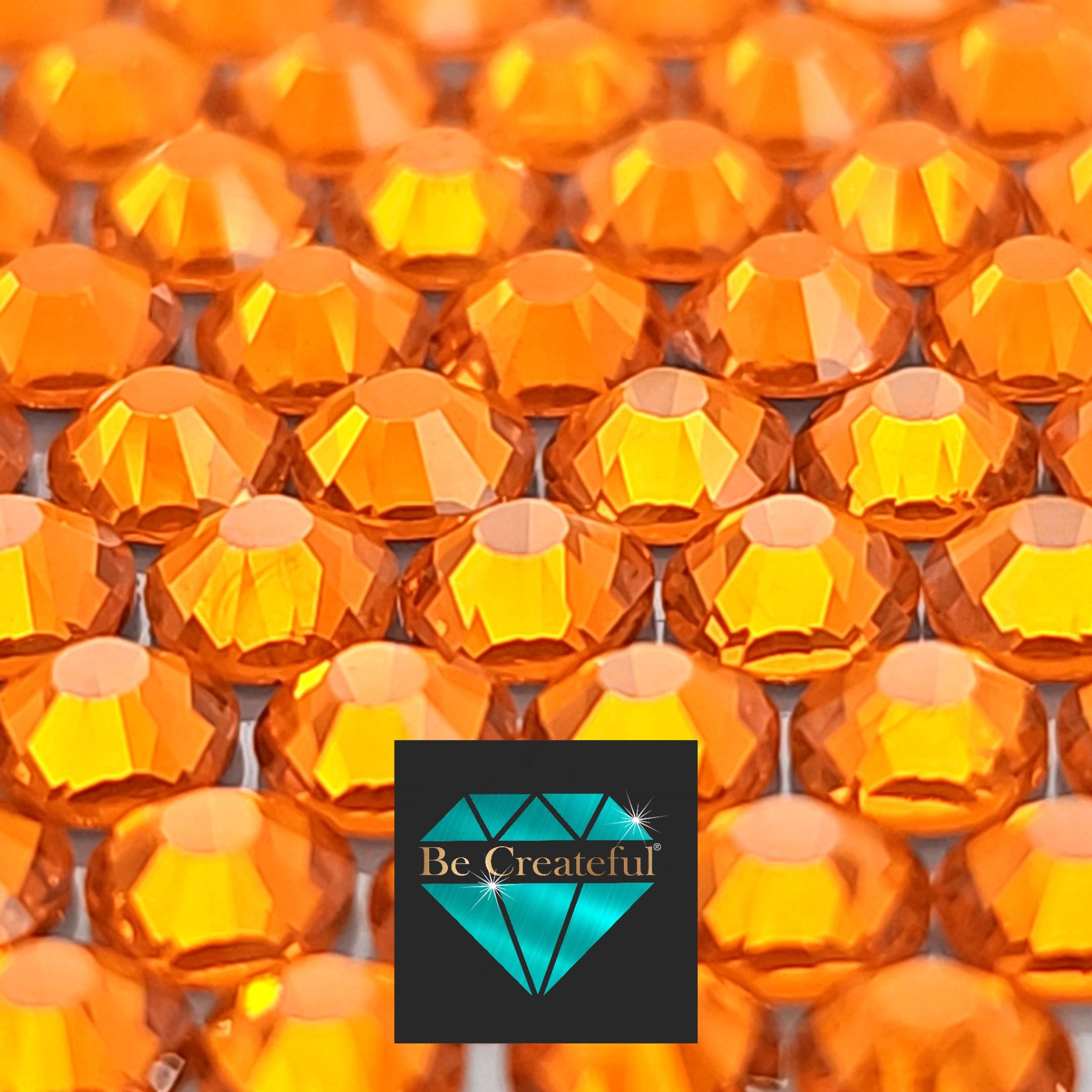 LUXE® Hyacinth Orange Hotfix Rhinestones - US Rhinestone Supplier – Be ...