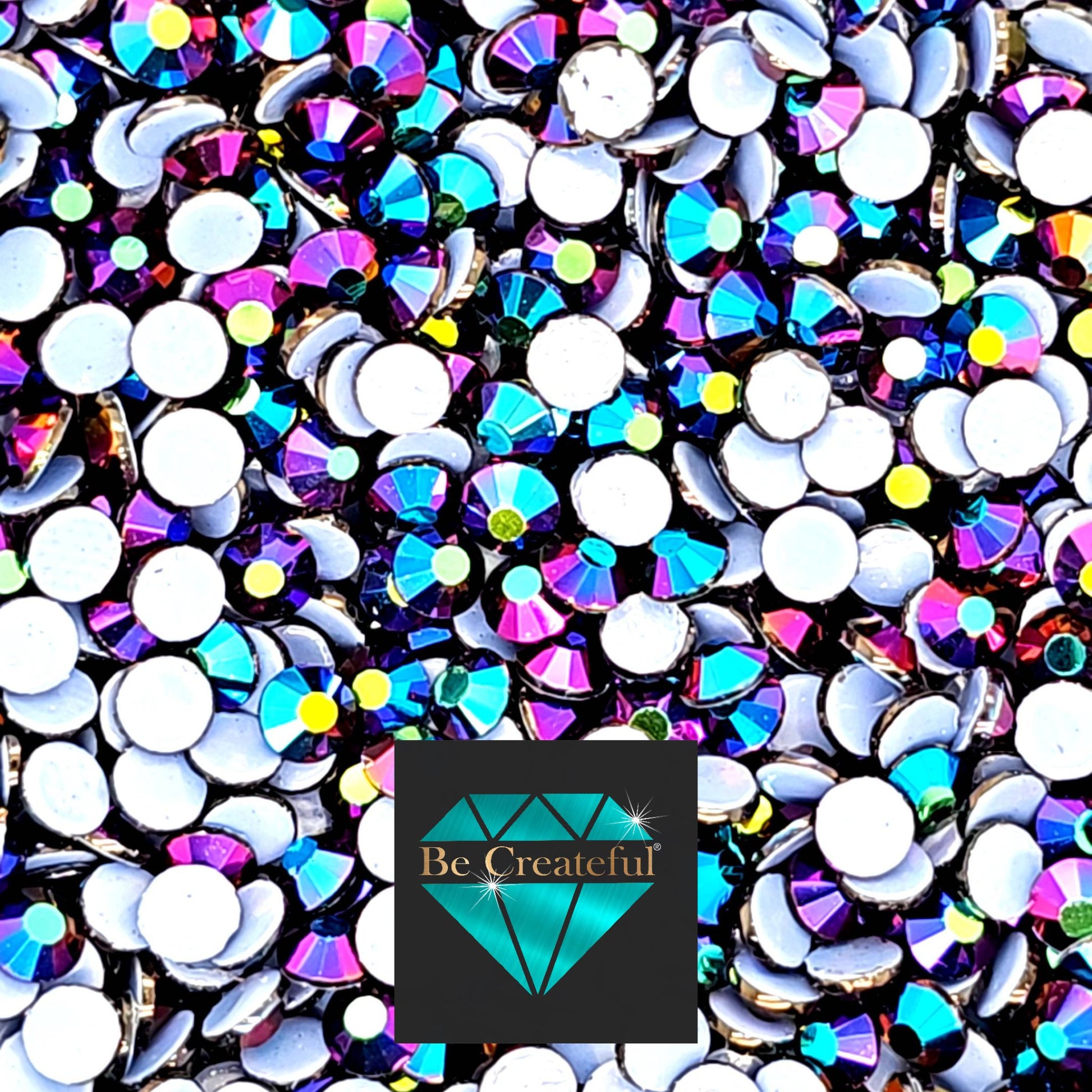 LUXE® Rainbow Black HOTFIX Rhinestones