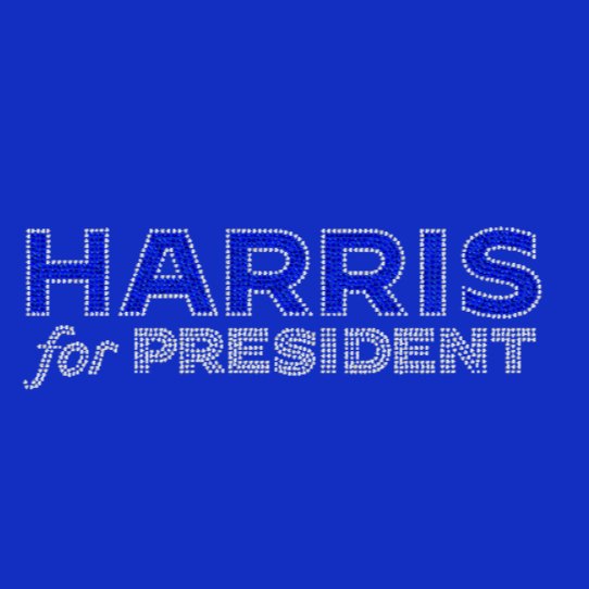 Harris For President Rhinestone Transfer