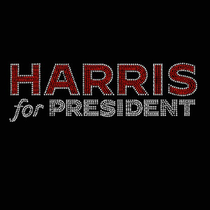 Harris For President Rhinestone Transfer