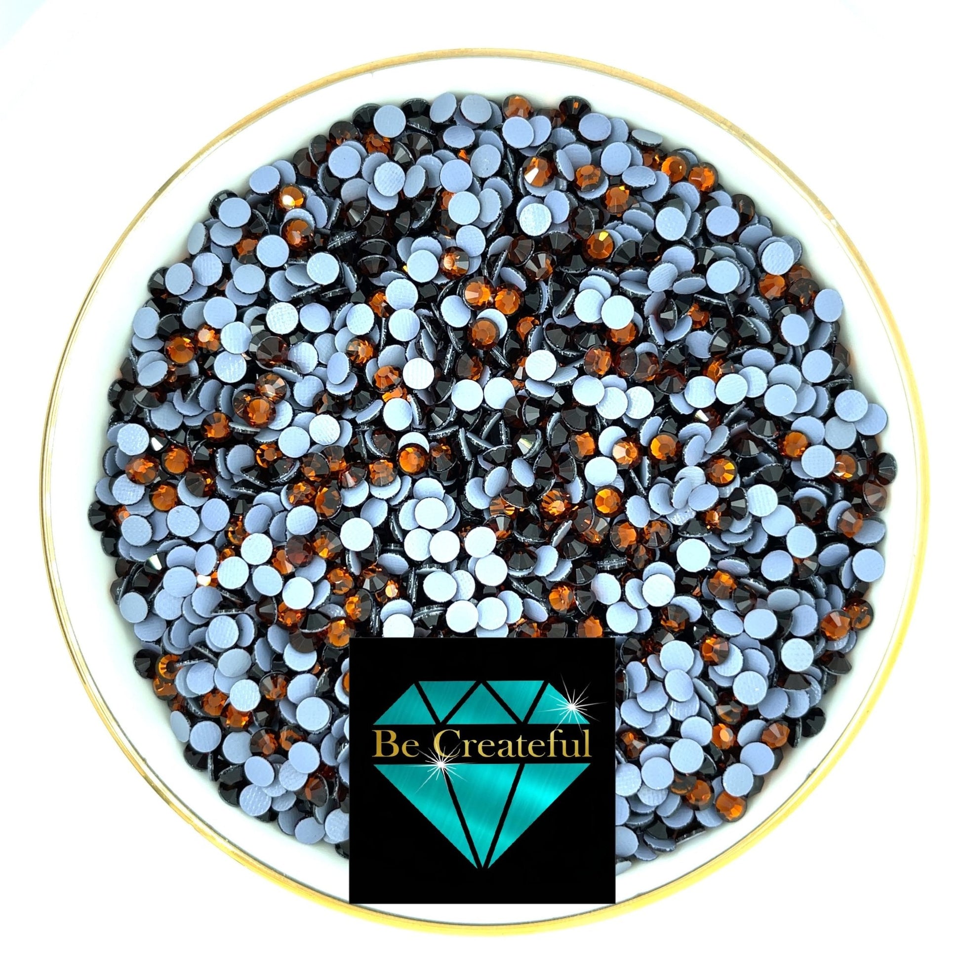 Hotfix LUXE® Coffee Dark Topaz Glass Rhinestones are high-quality 14-16 facet glass Rhinestones that provide intense sparkle and refraction 