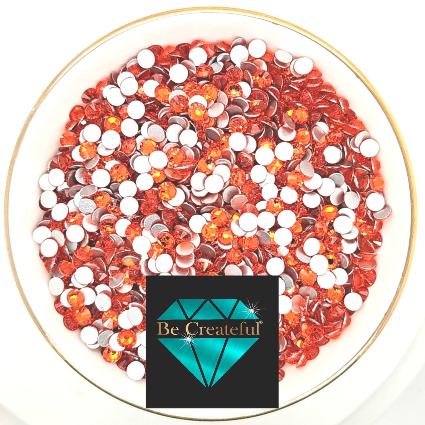 FLATBACK Hyacinth Orange Rhinestones