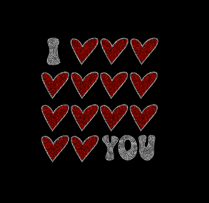 I Heart You Rhinestone Transfer