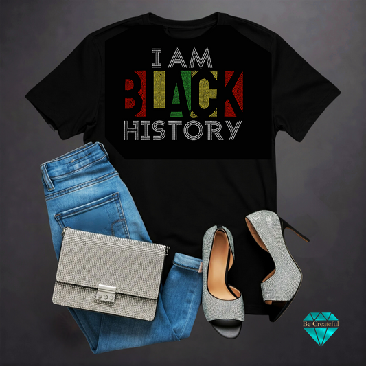 I Am Black History Rhinestone Transfer