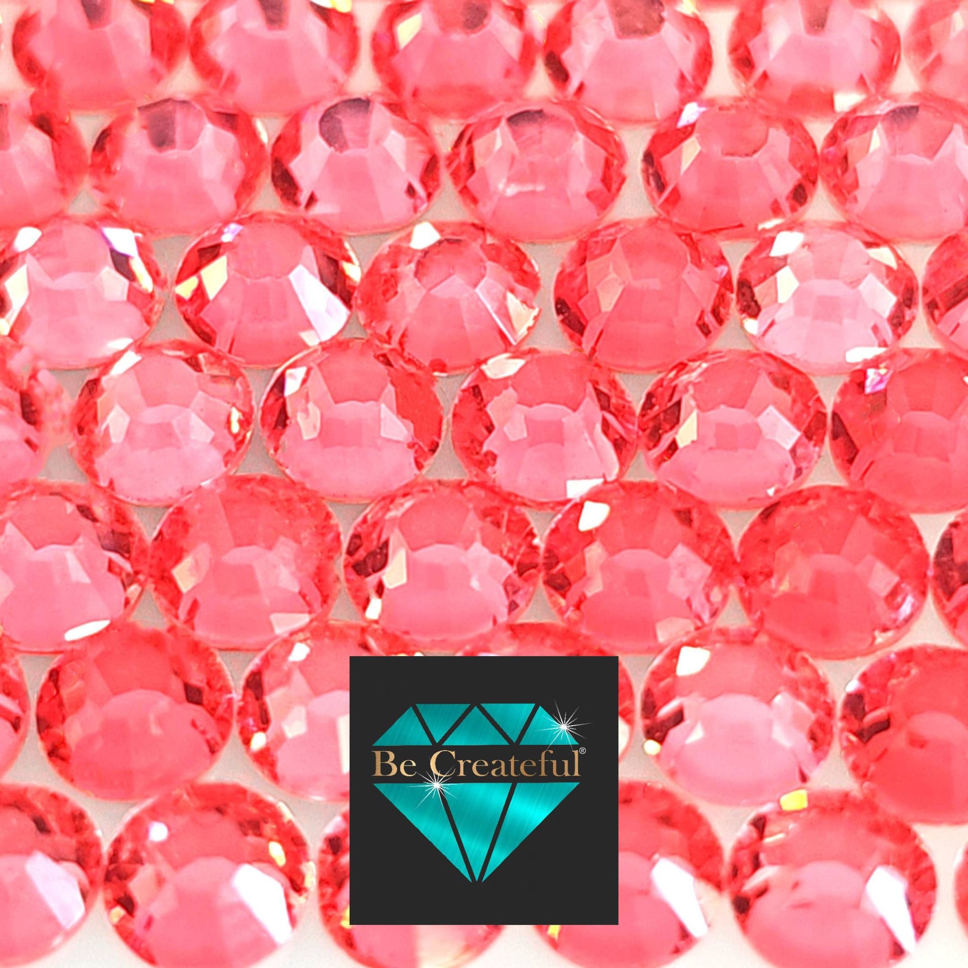 Multi-Size Indian Pink Flatback Rhinestones