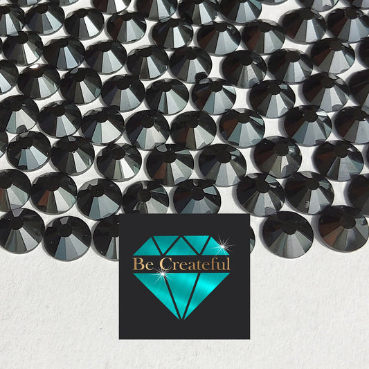 LUXE® Jet Hematite Hotfix Rhinestones are high-quality 16 facet glass Rhinestone with intense sparkle and refraction.