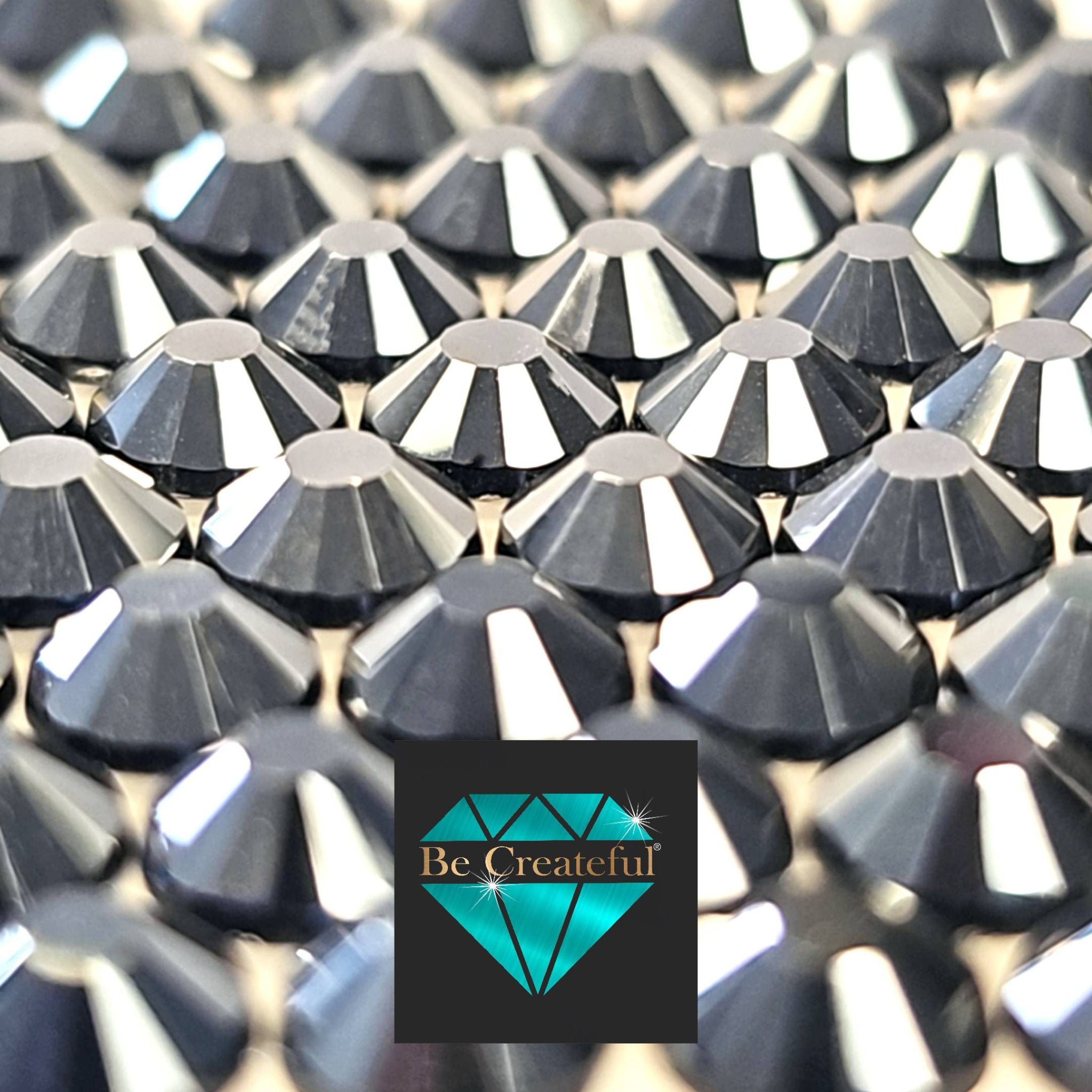 FLATBACK Jet HEMATITE Rhinestones - US Rhinestone Supplier – Be Createful