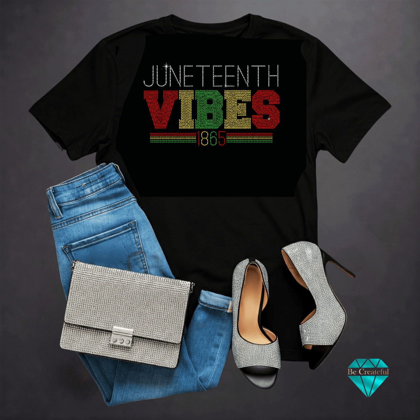 Juneteenth Vibes 1865 Rhinestone Transfer