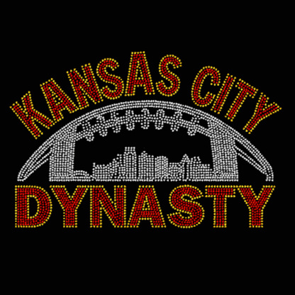 Kansas City Dynasty Football Skyline 2 Rhinestone Transfer