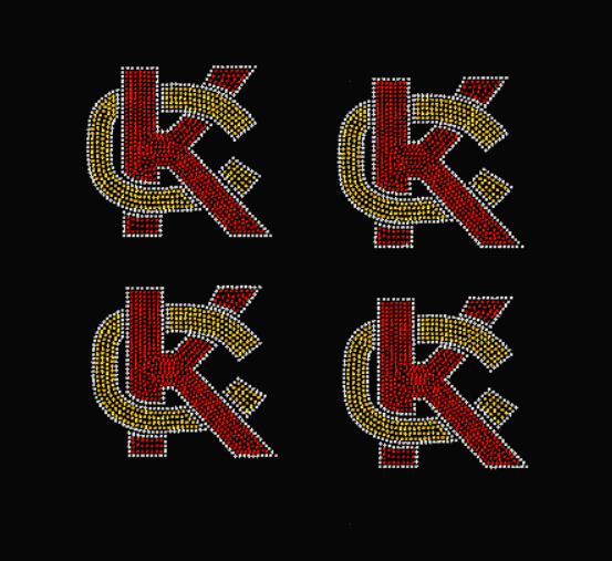 Small Left Chest KC Kick Rhinestone Transfer - Set of 4