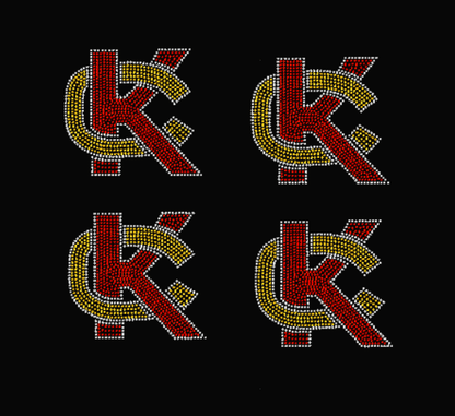 Small Left Chest KC Kick Rhinestone Transfer - Set of 4