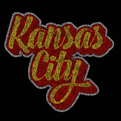 Kansas City Retro Font Rhinestone Transfer