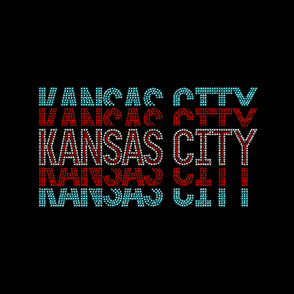 Kansas City Stacked Rhinestone Transfer