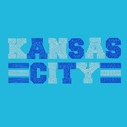 Kansas City with Stripes Rhinestone Transfer