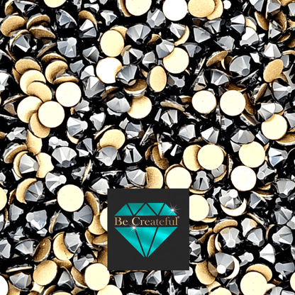 BULK LUXE® Jet Hematite FLATBACK Rhinestones