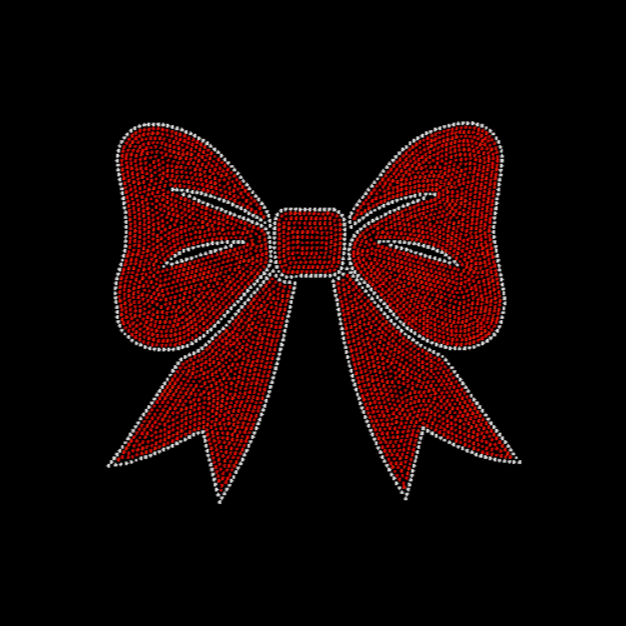 Large Red Rhinestone Bow