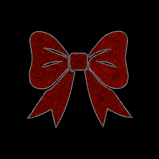 Large Red Rhinestone Bow