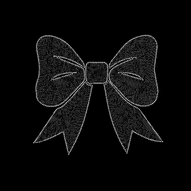 Large Black Rhinestone Bow