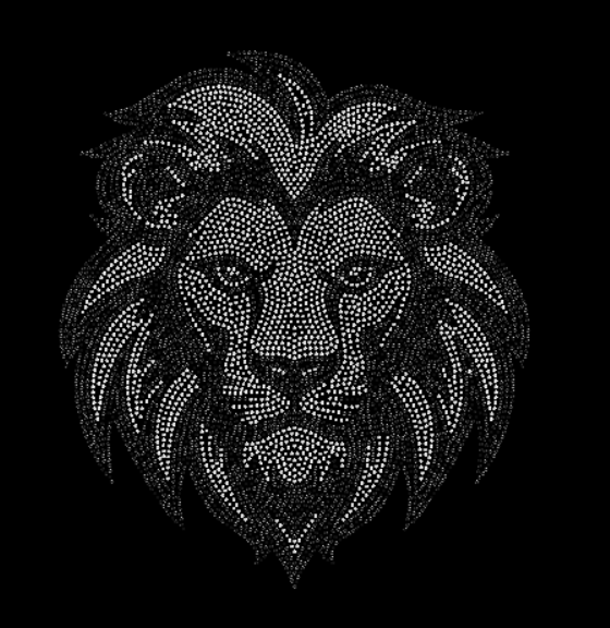 Lion Head Rhinestone Transfer
