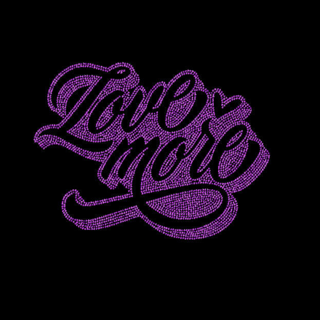 Love More Rhinestone Transfer