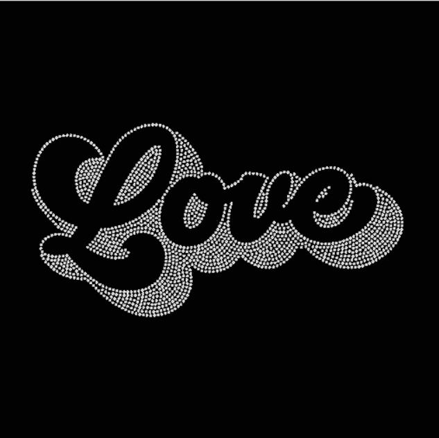 Love Retro Rhinestone Transfer