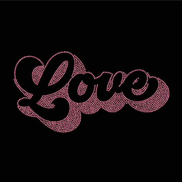 Love Retro Rhinestone Transfer