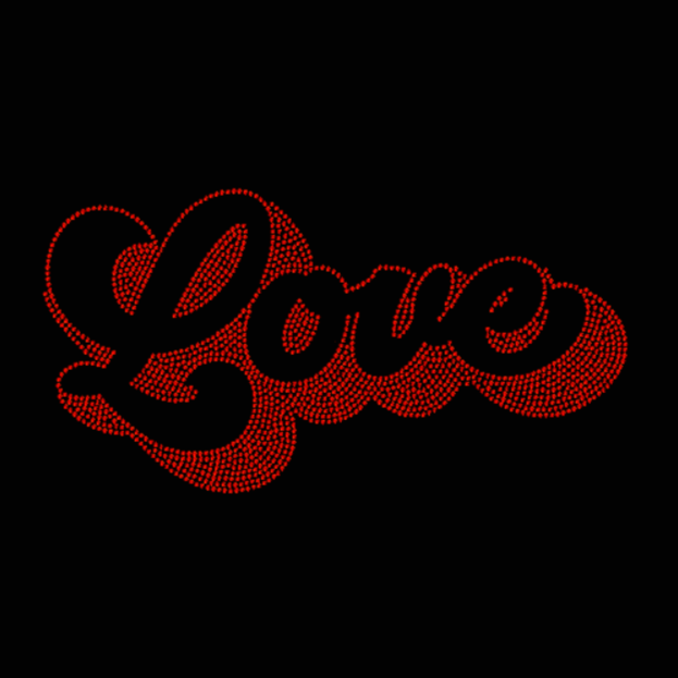 Love Retro Rhinestone Transfer