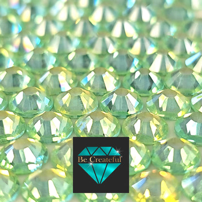 FLATBACK Luminous Opal Green Rhinestones