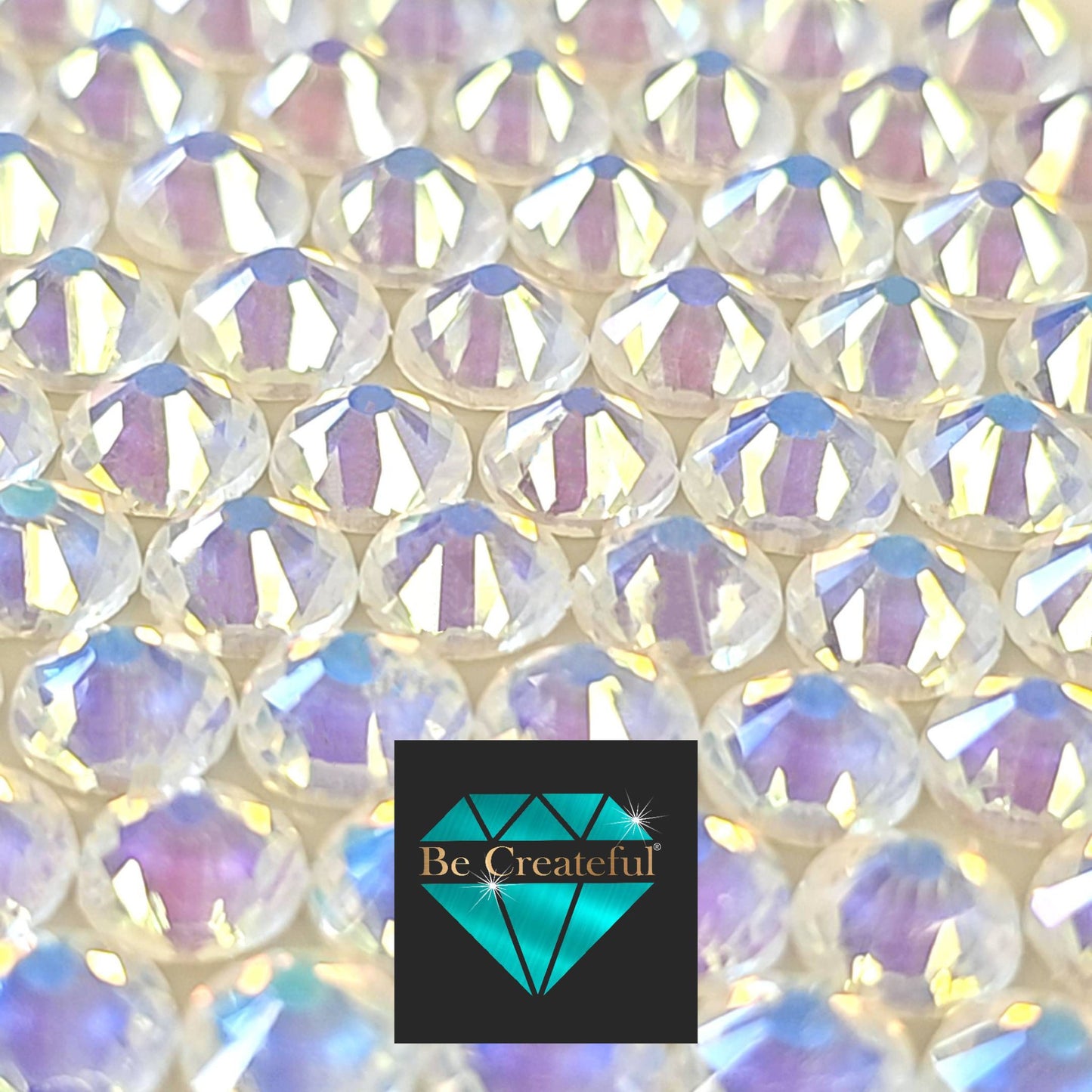 FLATBACK Luminous Opal White Rhinestones