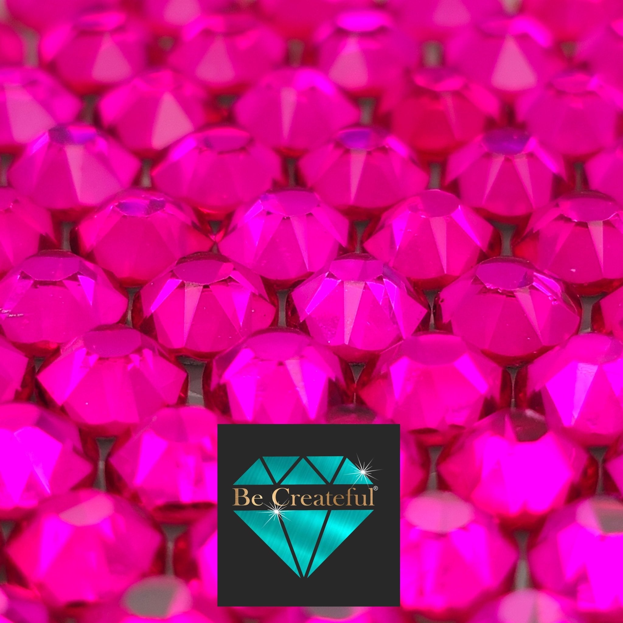 FLATBACK LUXE® Hot Pink Foil Glass Rhinestones - 5⭐rated – Be Createful