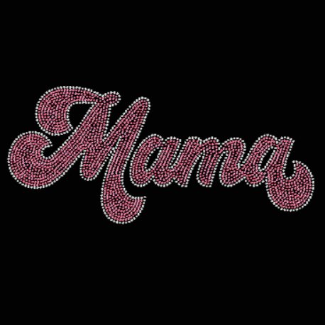 Mama Retro Rhinestone Transfer Crystal and Cherry Blossom