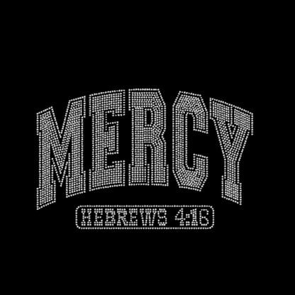 Mercy Hebrew 4:16 Rhinestone Transfer