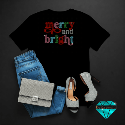 Merry and Bright Rhinestone Transfer