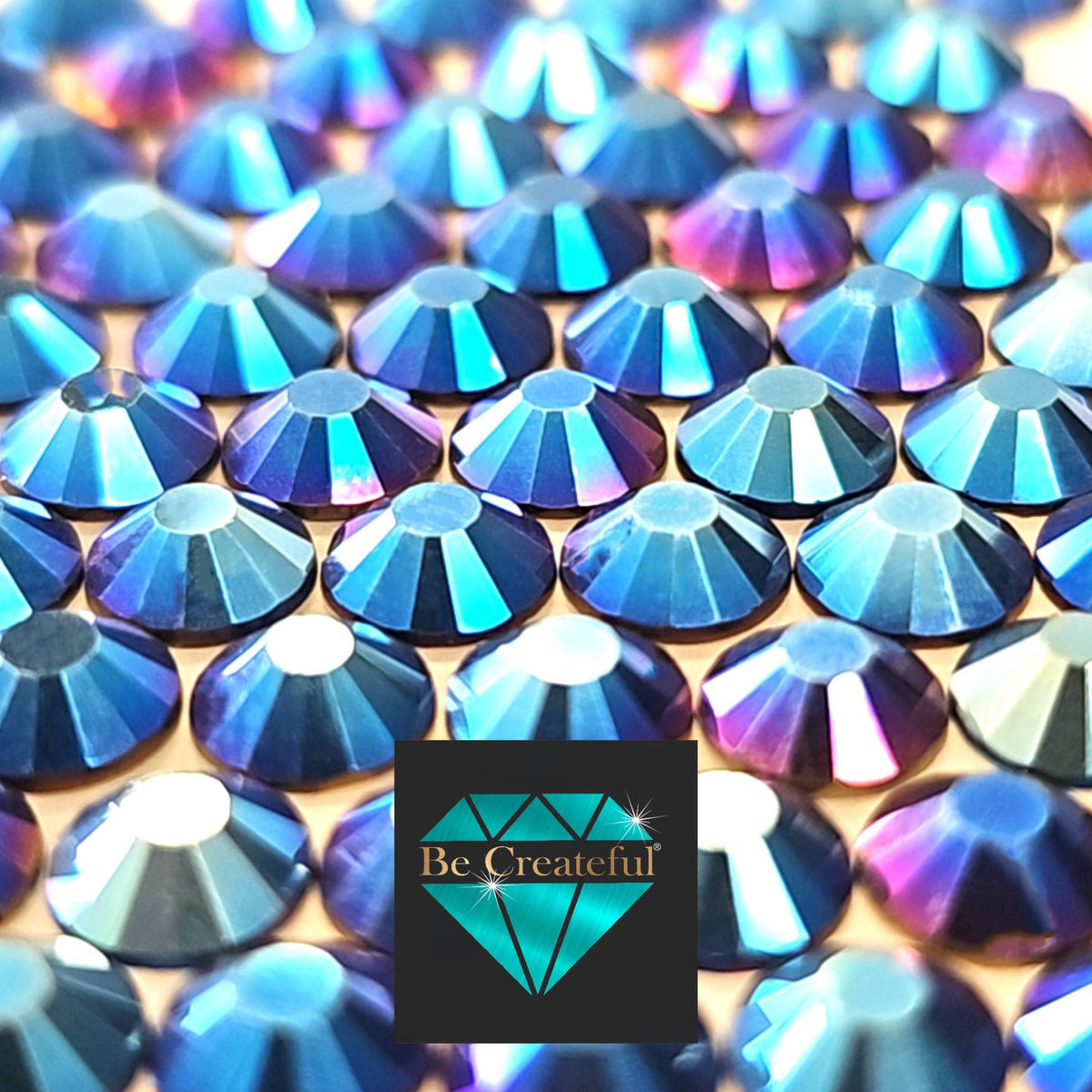 FLATBACK Metallic Blue Glass Rhinestones | Foiled, Wholesale Pricing ...