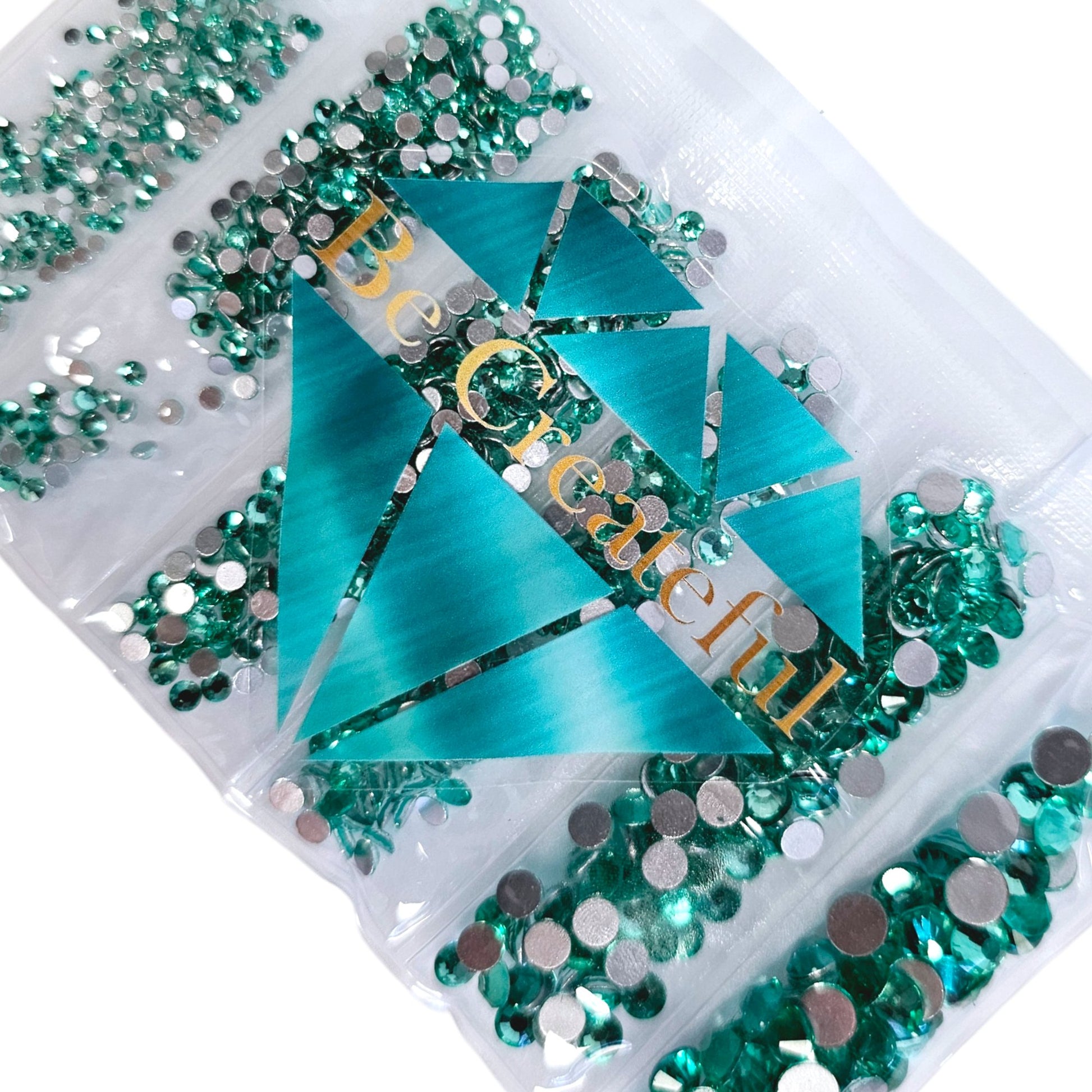 Multi-Size Mint Flatback Rhinestones