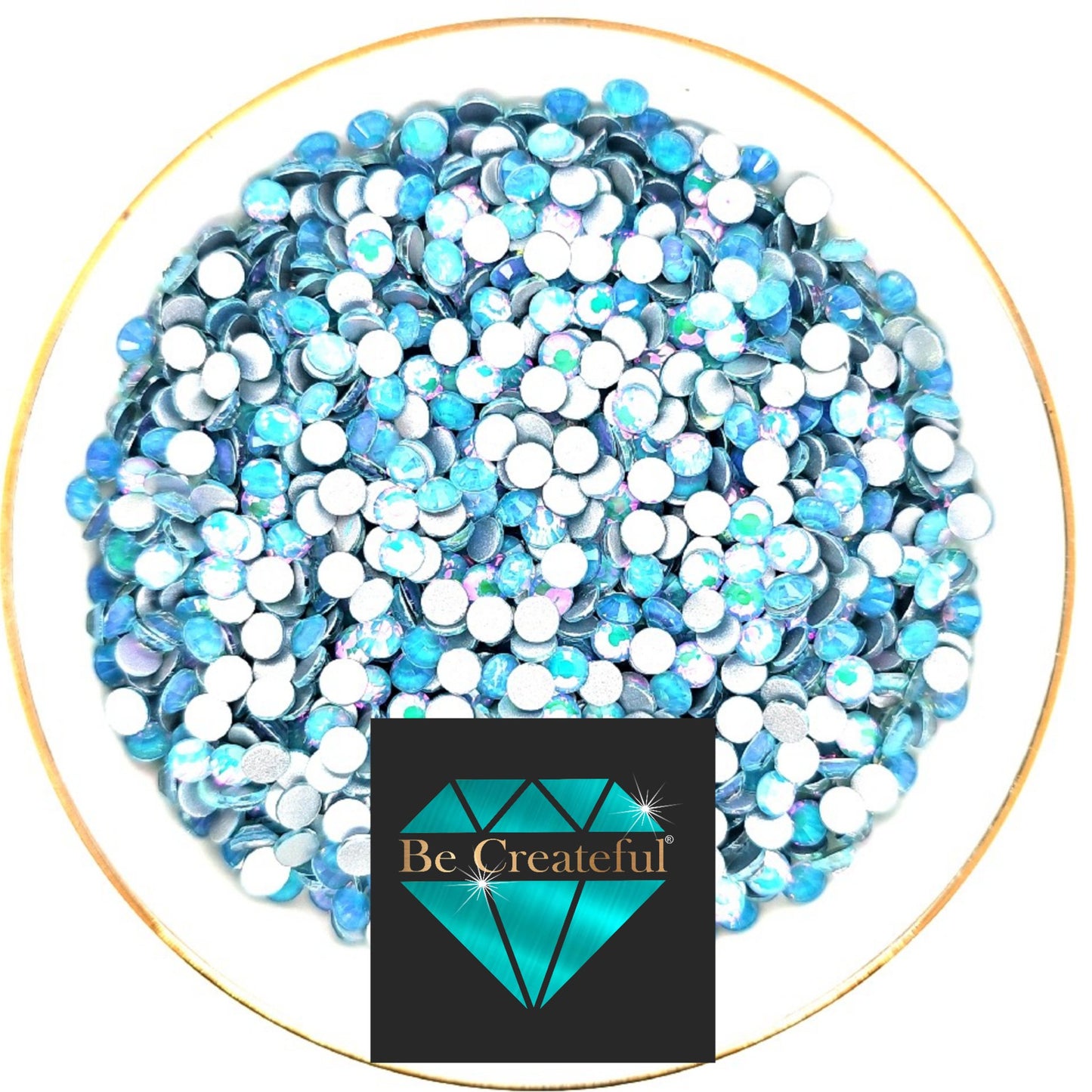 Flatback Mystique Aqua Rhinestones