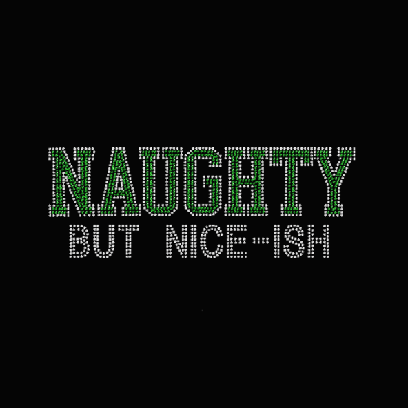 Naughty But Nice Ish Rhinestone Transfer