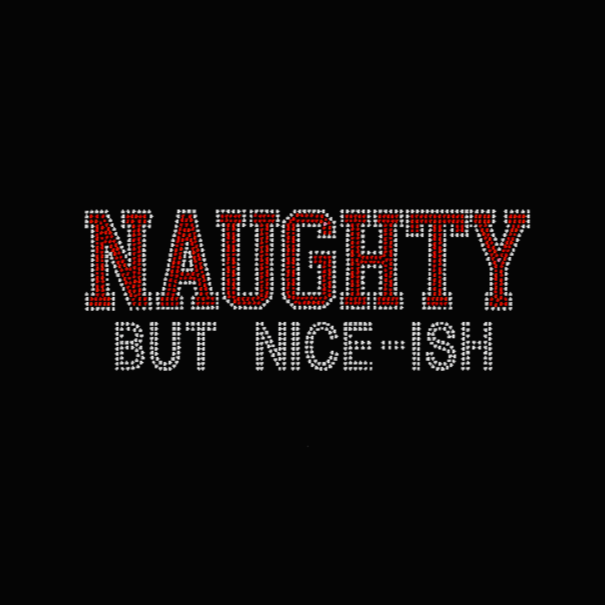 Naughty But Nice Ish Rhinestone Transfer