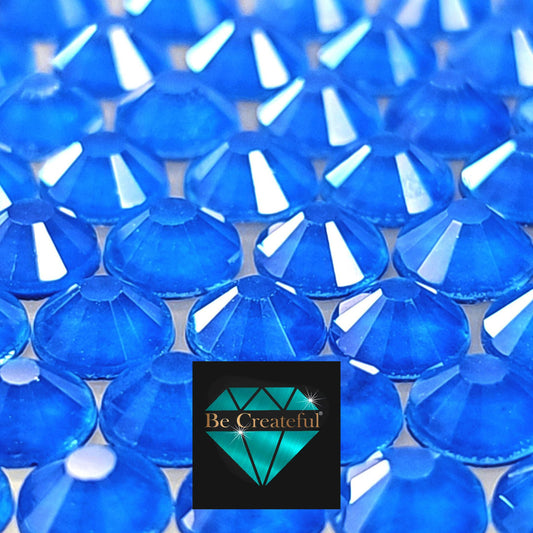 BULK Neon Blue Glass FLATBACK Rhinestones