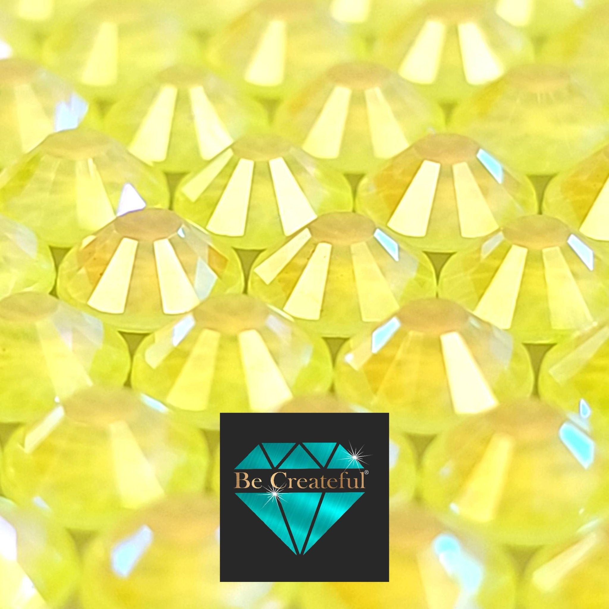 BULK Flatback Neon Citrine AB Glass Rhinestones - High Quality ...