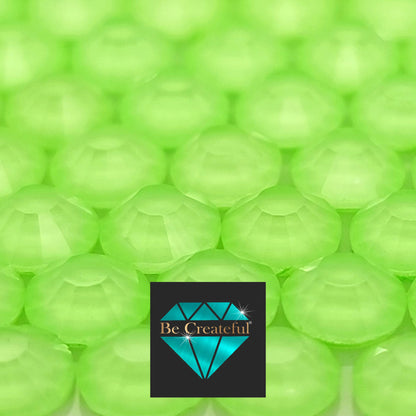 Multi-Size Neon Lime Flatback Rhinestones